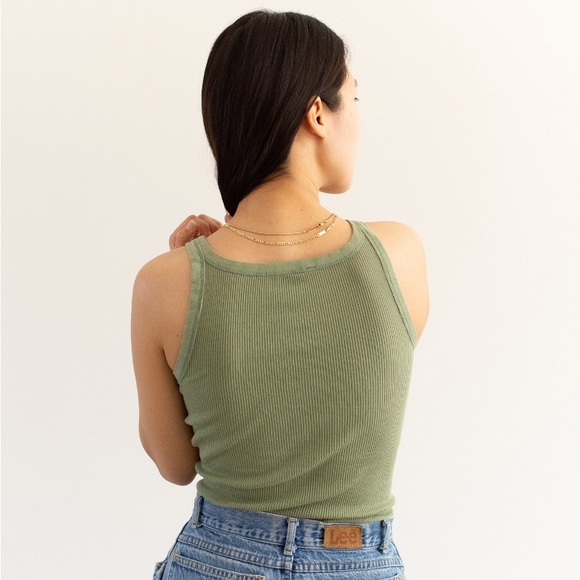 Rawson Studio The Verona Tank in Vintage Olive Green - Picture 3 of 7